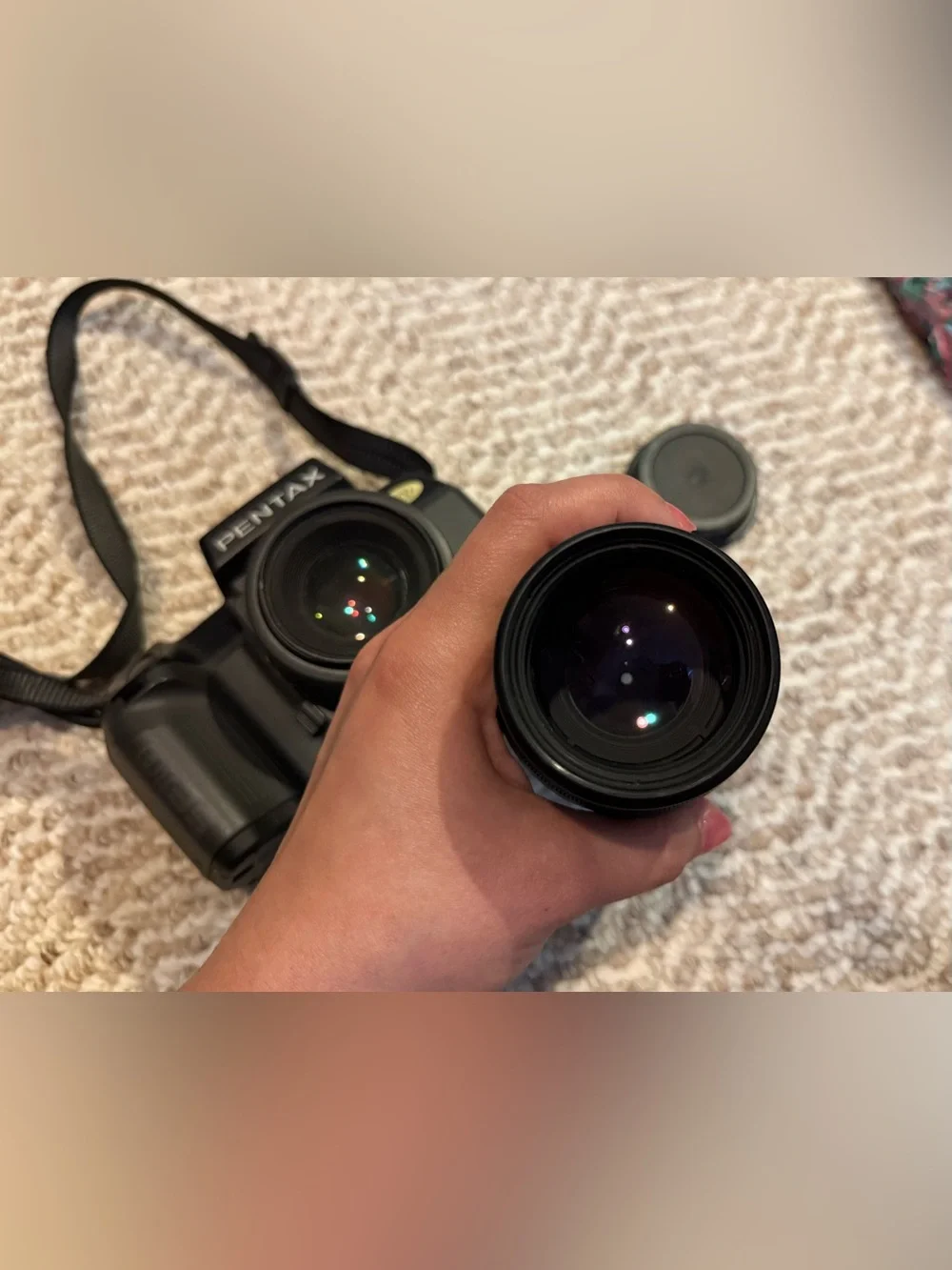 Pentax SF10 Black 35mm Film SLR Camera with 2 Lens’s